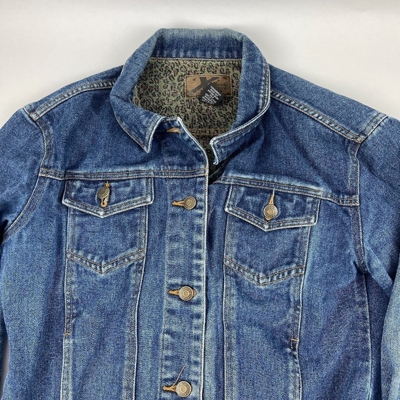 XtremeAir Blues Jean Jacket Womens Large Blue Buttons - Picture 3 of 10